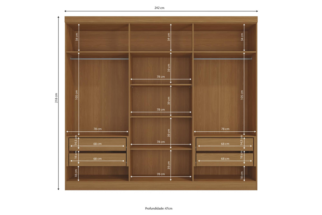 Rhoda 6-Door Wardrobe