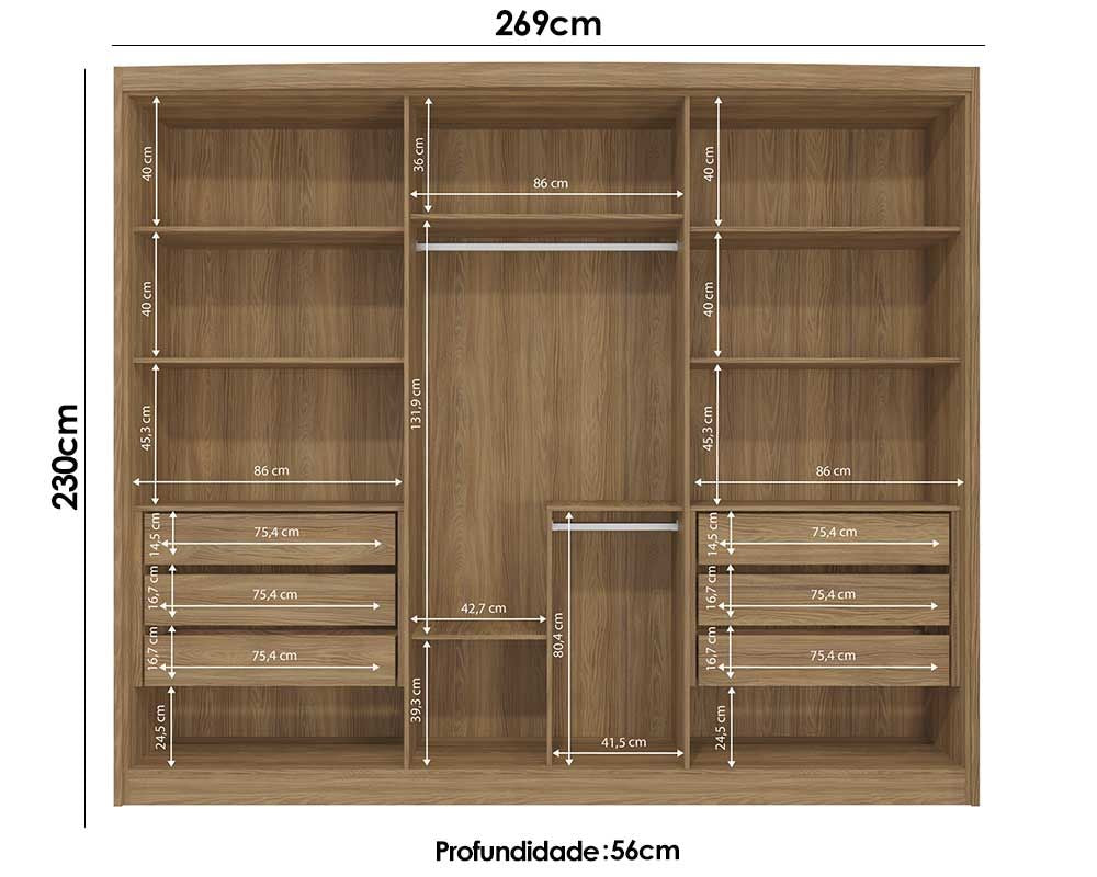 Rodriguez 6 Door Wardrobe With Mirror