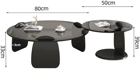 Nubia Tempered Glass Nesting Coffee Table