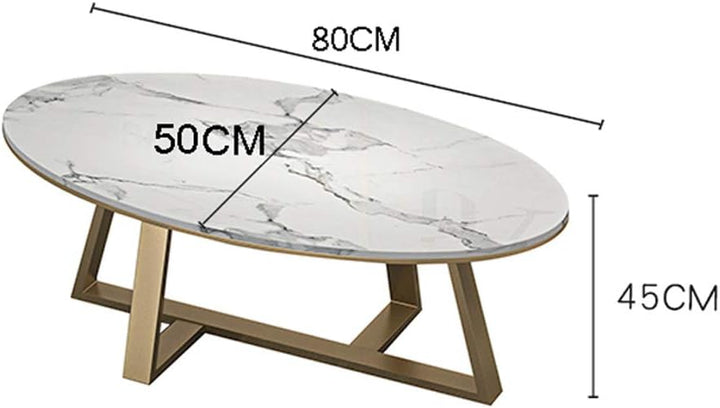 Melina Oval Marble Coffee Table