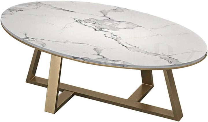 Melina Oval Marble Coffee Table