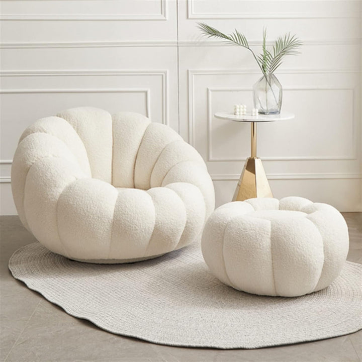 Pumpkin Boucle Cushioned Chair