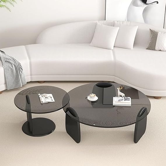 Nubia Tempered Glass Nesting Coffee Table