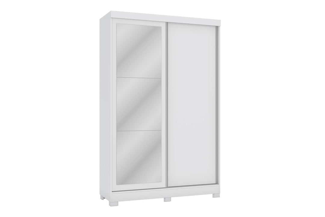 Mivada 2 Sliding Door With Mirror Wardrobe White