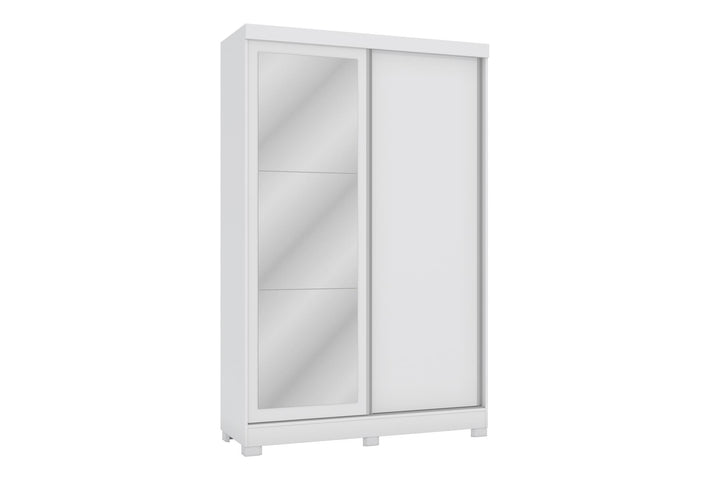 Mivada 2 Sliding Door With Mirror Wardrobe White