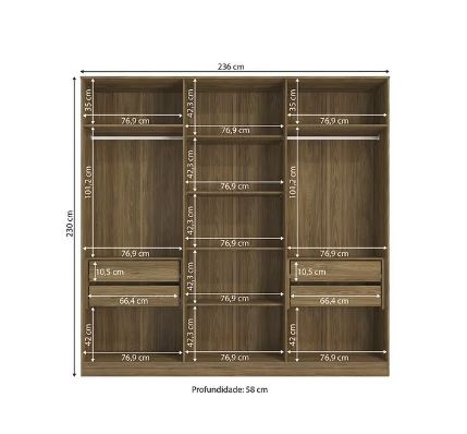 Elizondo 6 Door Wardrobe