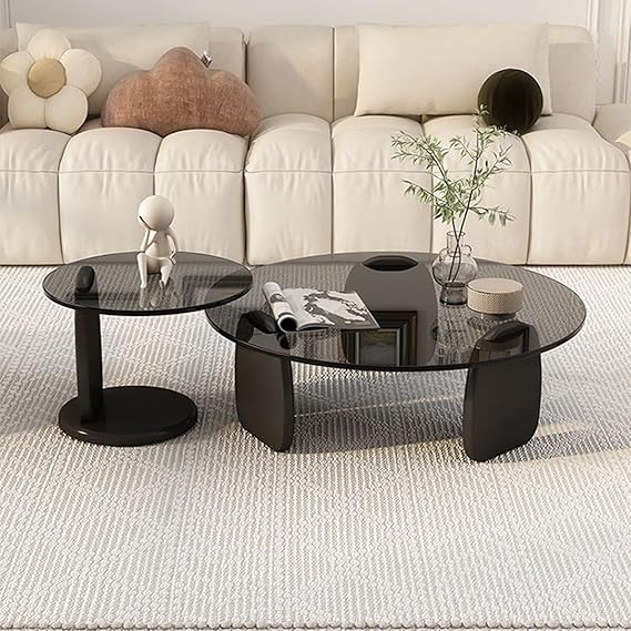 Nubia Tempered Glass Nesting Coffee Table