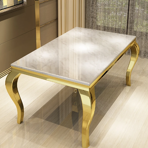 Falecia White And Gold Dinning Table