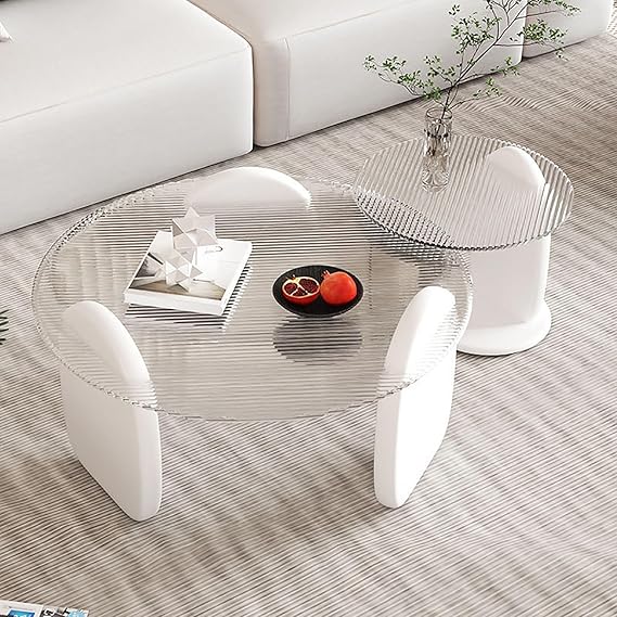 Nubia Tempered Glass Nesting Coffee Table