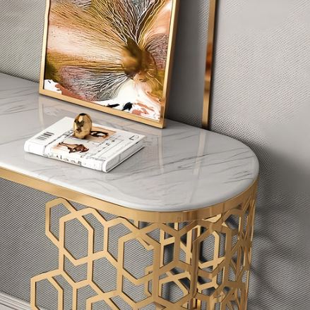 Dulcie Luxurious Gold Console Table