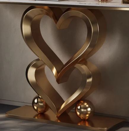 Ivy Heart Marble Console Table