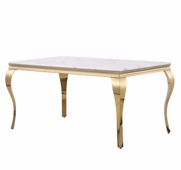 Falecia White And Gold Dinning Table