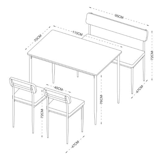 Katerina 4 Piece Dinning Set