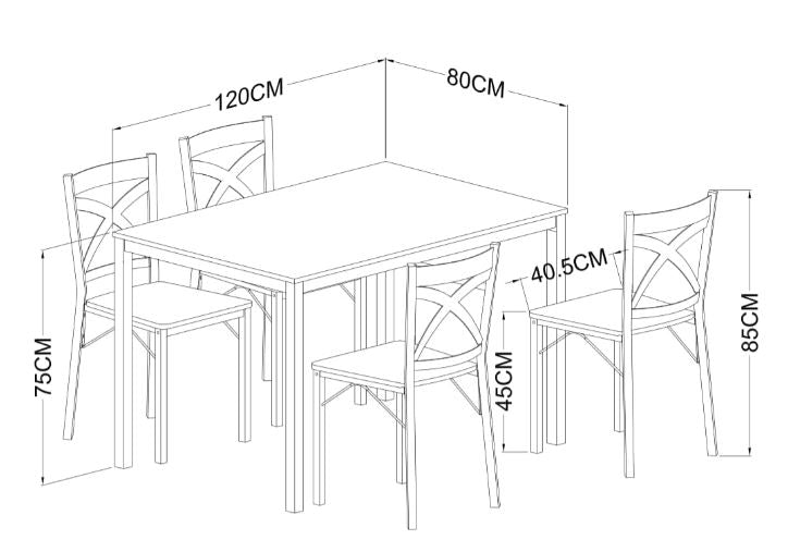 Francesca 5 Piece Dinning Set