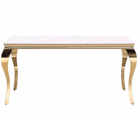 Falecia White And Gold Dinning Table