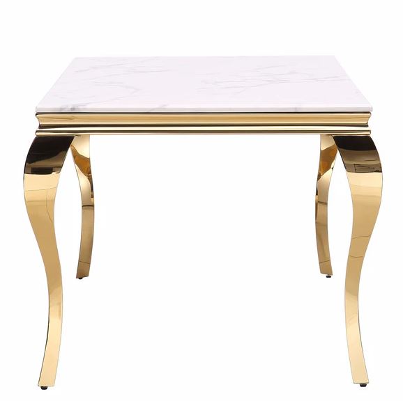 Falecia White And Gold Dinning Table