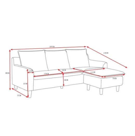 Wendy Grey Reversible L Shape Sofa