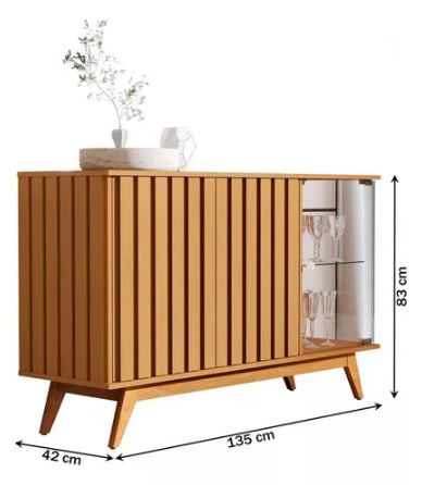 Açai Buffet With 3 Doors And 2 Shelves