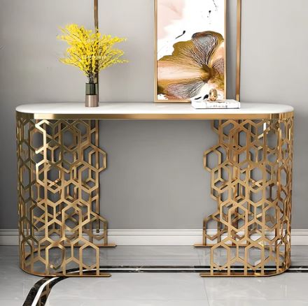 Dulcie Luxurious Gold Console Table