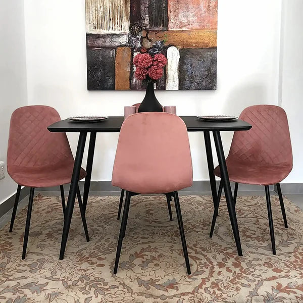 Remus 5 Piece Dining Set Pink