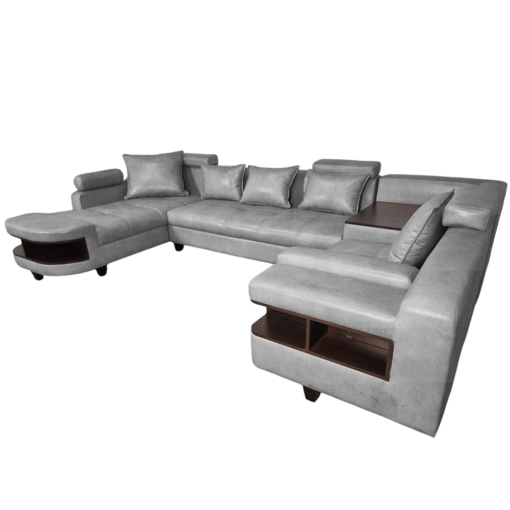 Clarence U Shape Sectional Corner Sofa- Faux Leather