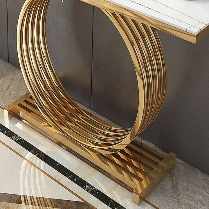 Dynasty Gold Marble Console Table