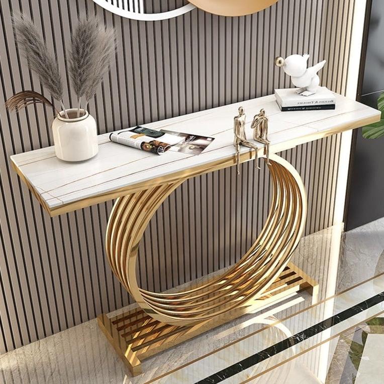 Dynasty Gold Marble Console Table