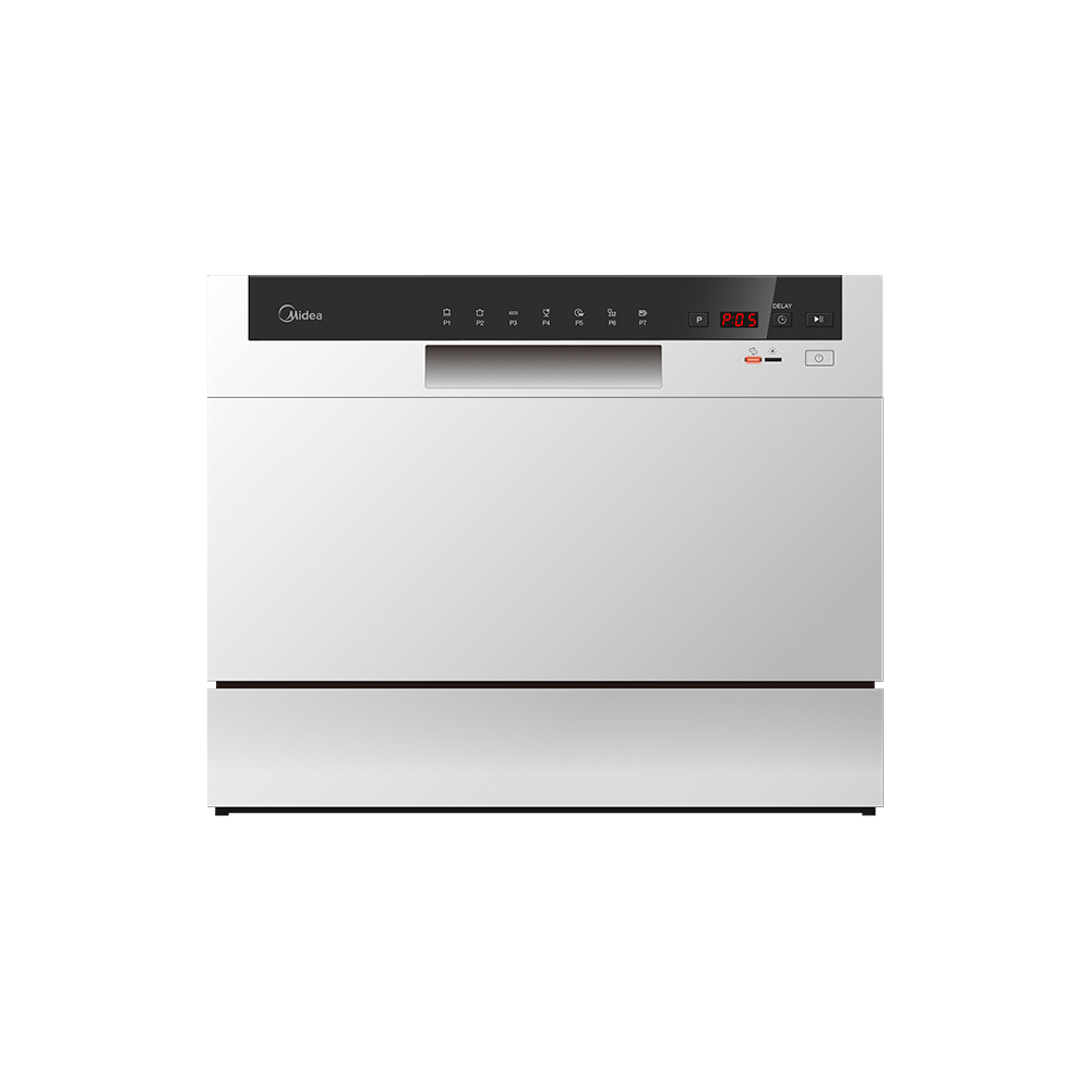 Midea 6 Place Counter Top Dishwasher white