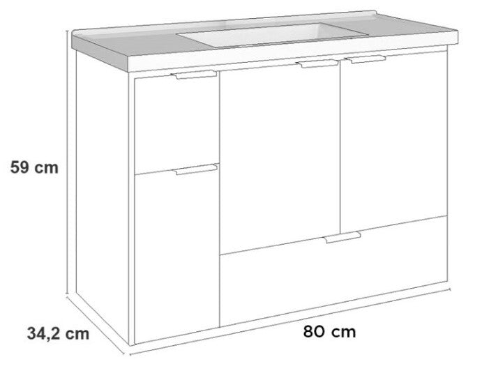 Orquidea Bathroom Vanity 80 cm