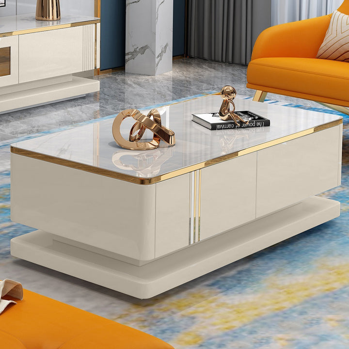 Driana Coffee Table Gloss Beige/gold