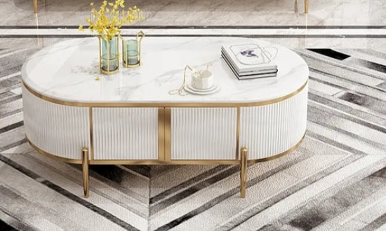 Tate Coffee Table With Gold Accents