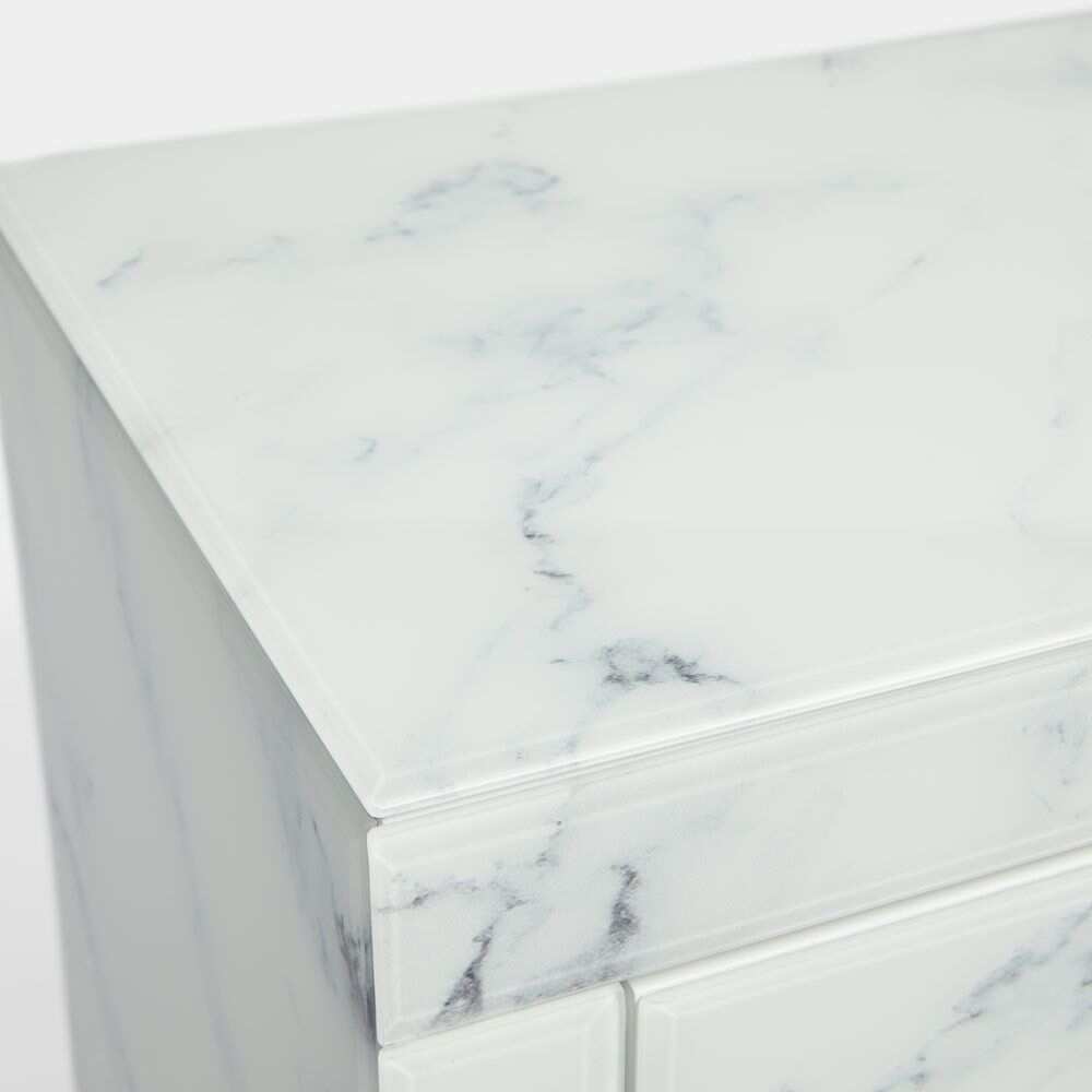 Levona Marble Pedestal With 3 Drawers