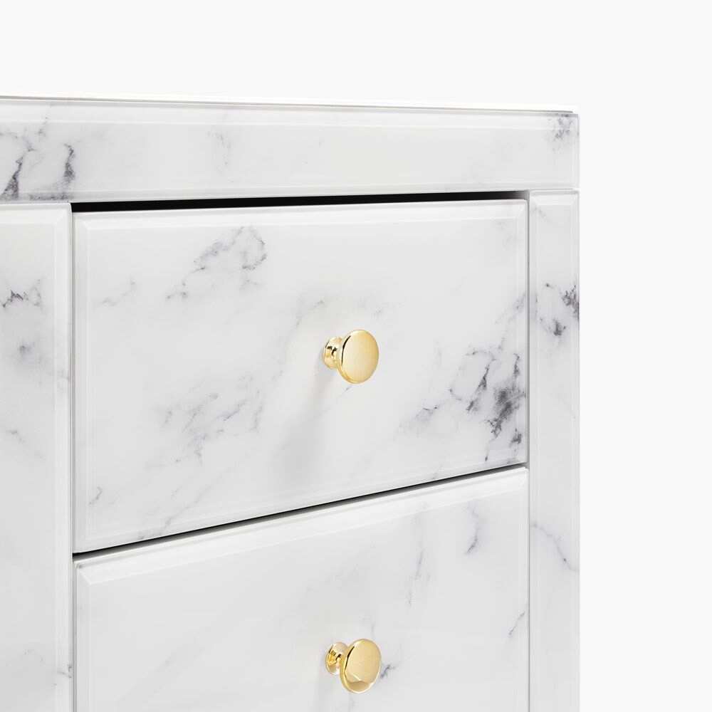 Levona Marble Pedestal With 3 Drawers