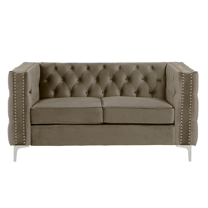 Oxford  2 Seater Buttoned Couch With Piping