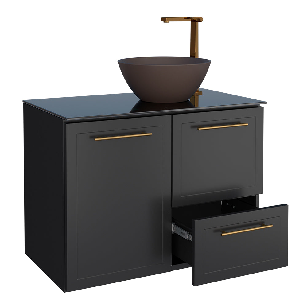 Jambo Tempered Glass Bathroom Vanity- Cuia Basin