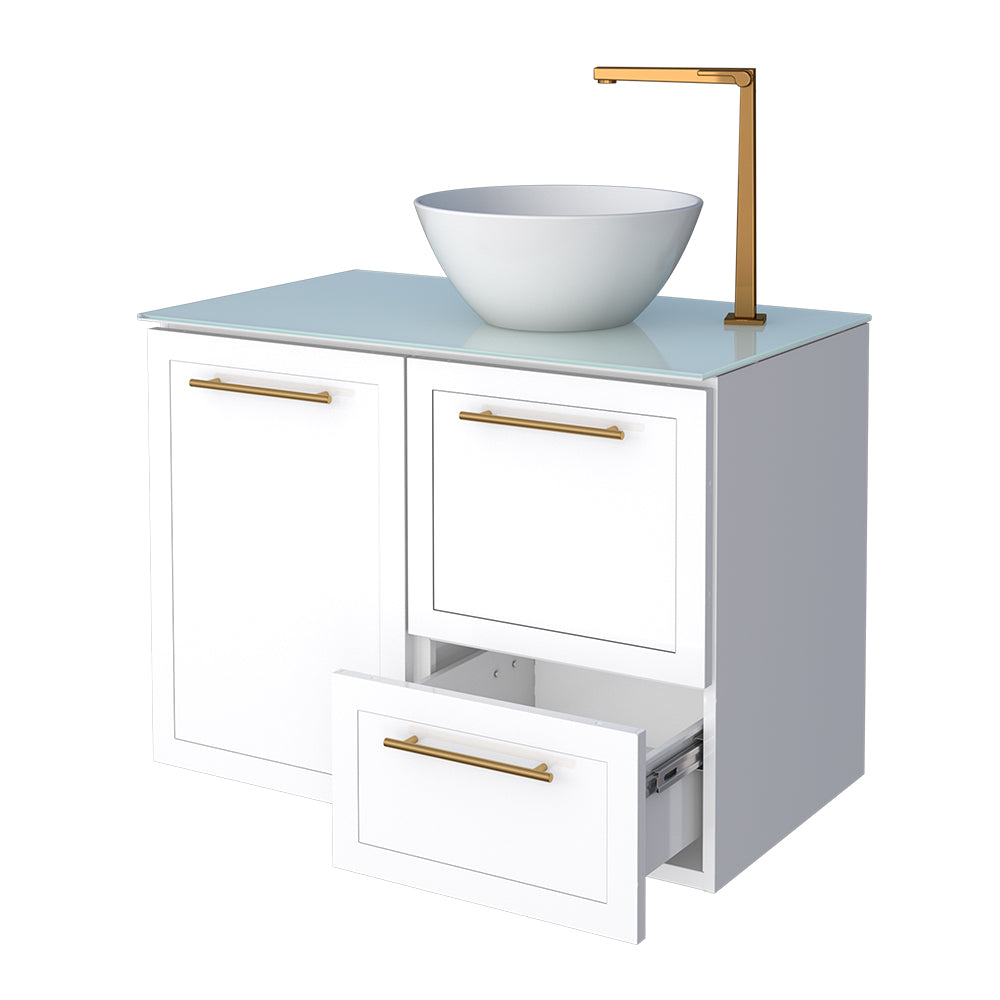 Jambo Tempered Glass Bathroom Vanity- Cuia Basin