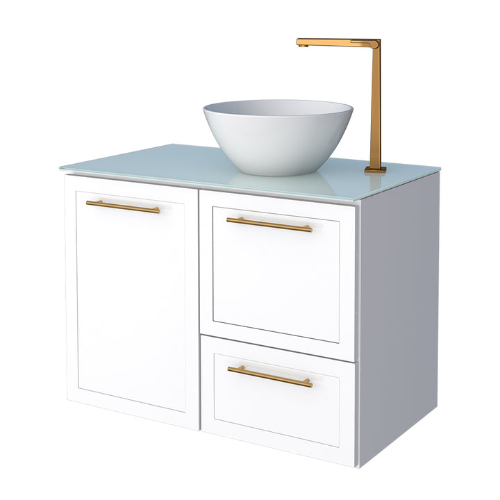 Jambo Tempered Glass Bathroom Vanity- Cuia Basin