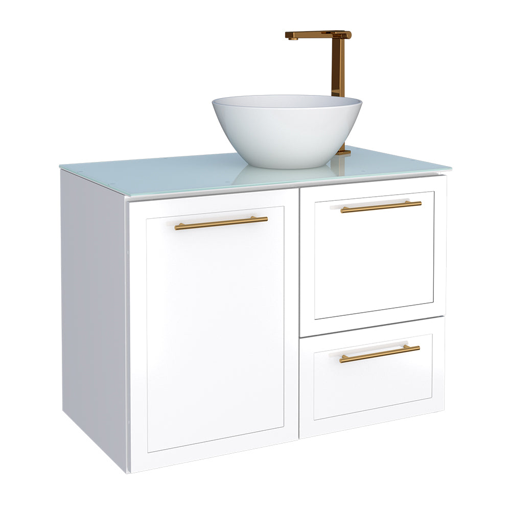 Jambo Tempered Glass Bathroom Vanity- Cuia Basin