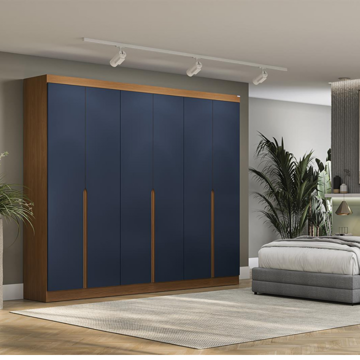 Urmas 6 Door Wardrobe Deep Blue