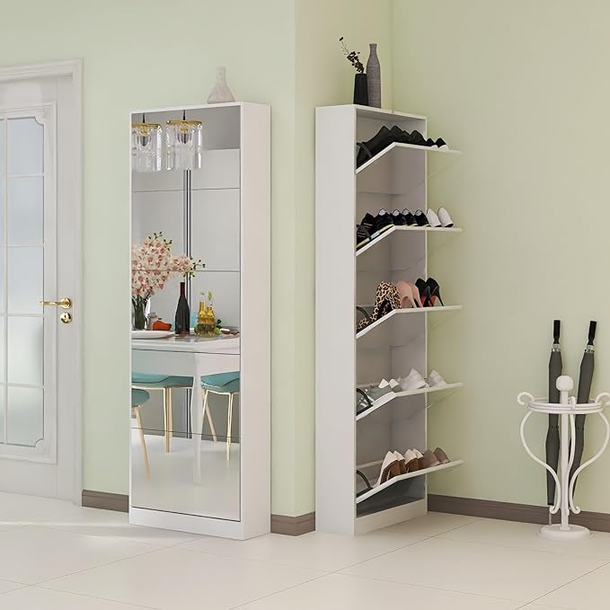 Amy 5 Door Mirror Shoe Cabinet