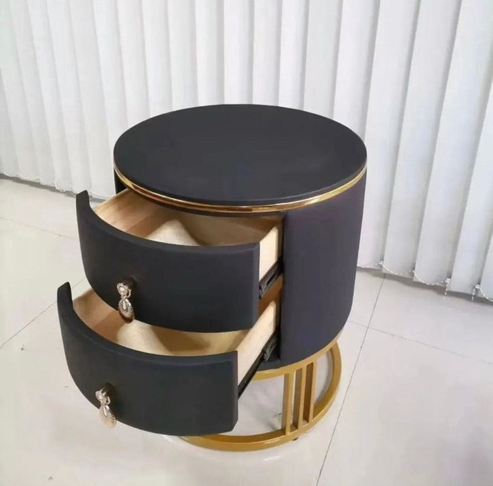 Jade Rounded Leather Pedestal