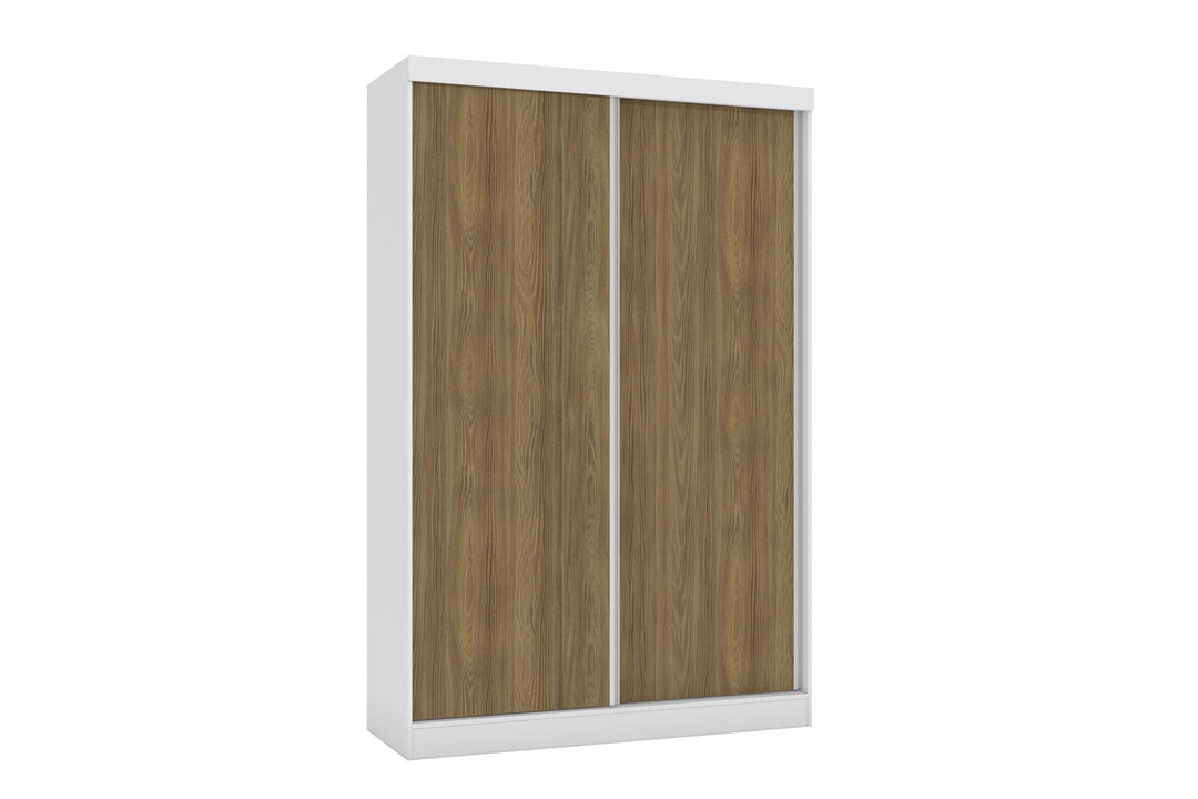 Mivada 2 Sliding Door With Mirror Wardrobe White And Walnut