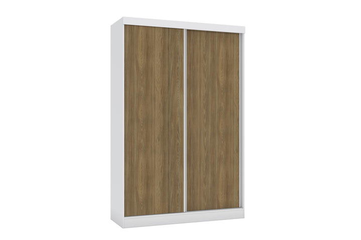 Mivada 2 Sliding Door With Mirror Wardrobe White And Walnut