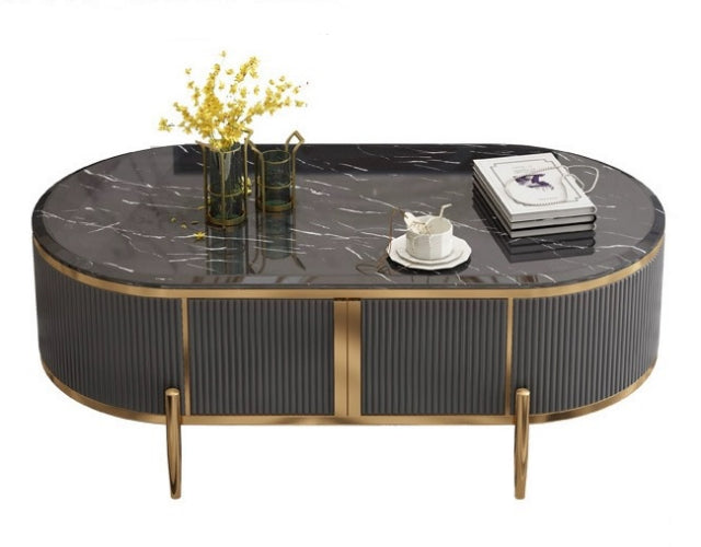 Tate Coffee Table With Gold Accents