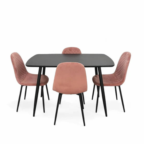 Remus 5 Piece Dining Set Pink