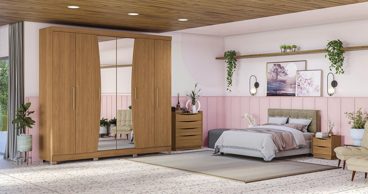 Fabiana 6 Door Wardrobe With Mirror