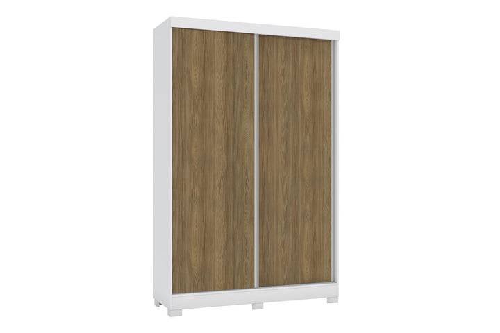 Mivada 2 Sliding Door With Mirror Wardrobe White And Walnut