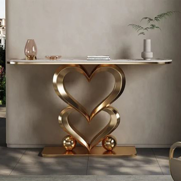 Ivy Heart Marble Console Table