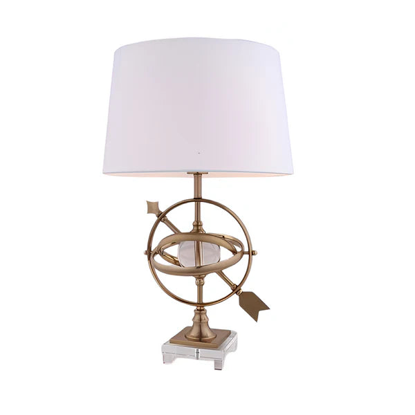 Crystal Globe Rotating Metal Table Lamp