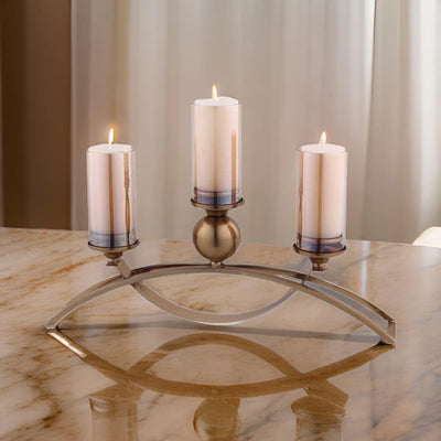 Golden Arch Triple Candle Holder